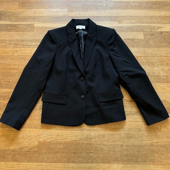 Calvin Klein black two button blazer jacket size 14
b11 - Picture 1 of 5
